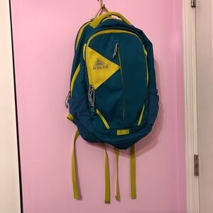 Kelty Flint 32L Backpack in teal and lime green
